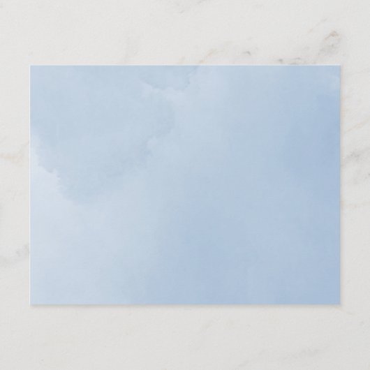Etherische Cloud Blue Waterverf Script Receptie Informatiekaartje (Achterkant)
