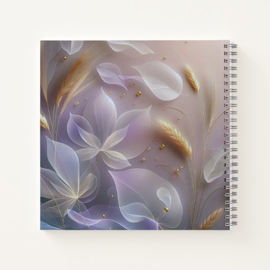 ETHERISCHE DOORSCHIJNENDE BLOEMEN EN TARWEBRONNEN NOTITIEBOEK (Achterkant)