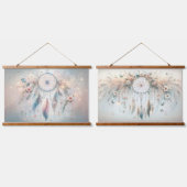 ETHERISCHE Dreamcatcher met veren en bloemen Hangend Wandkleed (Dubbel)