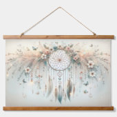 ETHERISCHE Dreamcatcher met veren en bloemen Hangend Wandkleed (Voorkant 2)