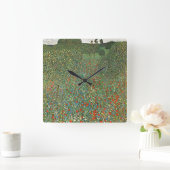 Etherische dromen: Gustav Klimt's Mohnfeld Vierkante Klok (Huis)