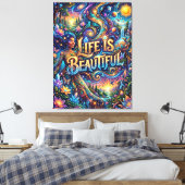 Etherische echo's: waar de kosmos de ziel ontmoet canvas afdruk (Insitu (Slaapkamer))