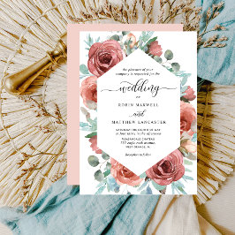 Etherische Elegante Floral Geometrische Bruiloft Kaart