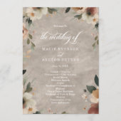 Etherische Elegantie Beige Ecru Trouwceremonie Programmakaart (Voorkant)