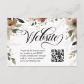 Etherische Elegantie Bloemenbruiloft Website QR Co Informatiekaartje (Voorkant)