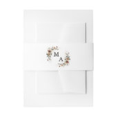Etherische Elegantie Boho Wreath Monogram Bruiloft Uitnodigingen Wikkel (Voorkant Voorbeeld)