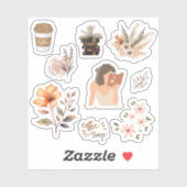 Etherische Elegantie: Esthetisch Sticker Collectie (Vel)