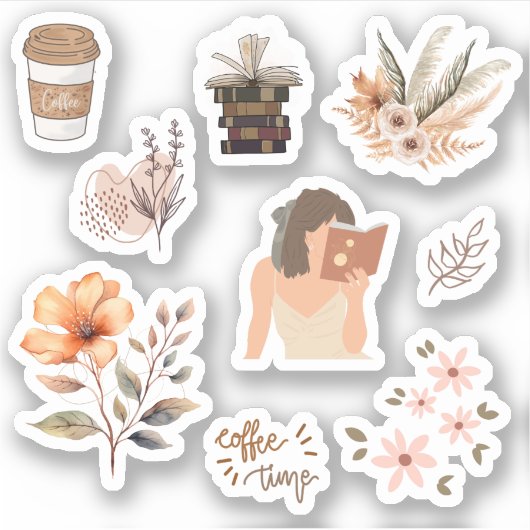 Etherische Elegantie: Esthetisch Sticker Collectie (Voorkant)