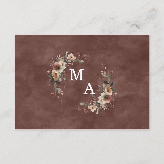 Etherische Elegantie Granaat Bruiloft Website QR C Informatiekaartje (Achterkant)