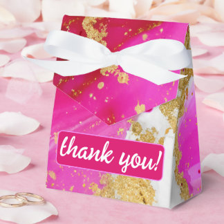 ETHERISCHE ELEGANTIE: Hot Pink Geode-geïnspireerde Bedankdoosjes