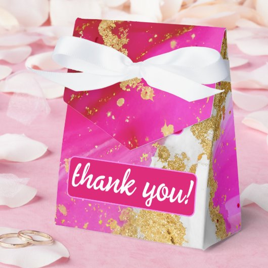 ETHERISCHE ELEGANTIE: Hot Pink Geode-geïnspireerde Bedankdoosjes (Huwelijk)