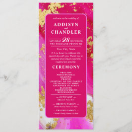 ETHERISCHE ELEGANTIE: Hot Pink Geode-geïnspireerde Programmakaart