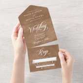 Etherische Elegantie Klei Lid Waterverf Bruiloft All In One Uitnodiging (Afscheurbaar)