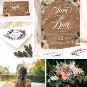 Etherische Elegantie Klei Lid Waterverf Bruiloft Kaart