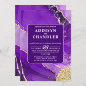 ETHERISCHE ELEGANTIE: Paarse Geode-geïnspireerde b Kaart (Voorkant / Achterkant)