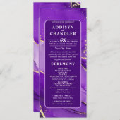 ETHERISCHE ELEGANTIE: Paarse Geode-geïnspireerde b Programmakaart (Voorkant / Achterkant)