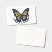 ETHERISCHE ELEGANTIE: Romantische Vlinder Badge (Voor- en achterkant)