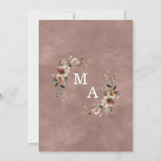 Etherische Elegantie Rosewood Waterverf Bruiloft Save The Date (Achterkant)