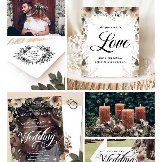 Etherische Elegantie Rustieke Boho Wildflower Brui Kaart