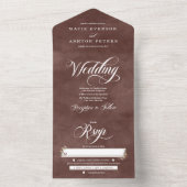 Etherische Elegantie Rustieke Granaat Waterverf Br All In One Uitnodiging (Binnen)