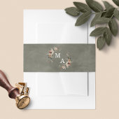 Etherische Elegantie Sage Groene Monogram Bruiloft Uitnodigingen Wikkel