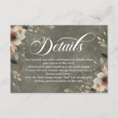 Etherische Elegantie Sage Whisper Bruiloft Details Informatiekaartje (Voorkant)