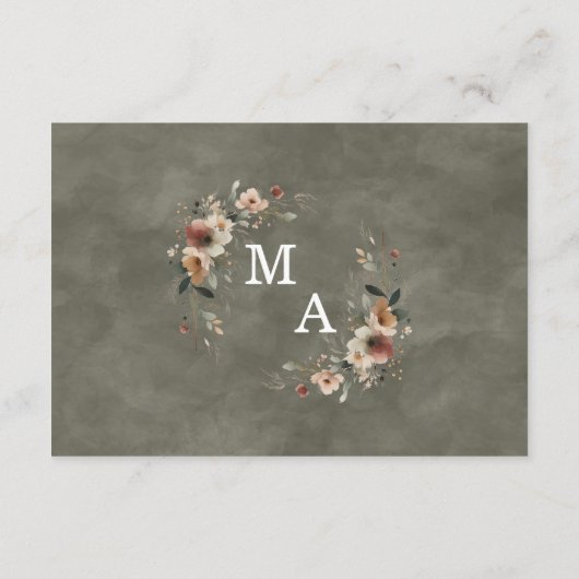 Etherische Elegantie Sage Whisper Bruiloft Details Informatiekaartje (Achterkant)