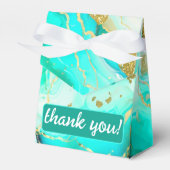 ETHERISCHE ELEGANTIE TURQUOISE GEODE-GEÏNSPIREERDE BEDANKDOOSJES (Voorkant Zijde)