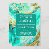 ETHERISCHE ELEGANTIE TURQUOISE GEODE-GEÏNSPIREERDE KAART (Voorkant / Achterkant)