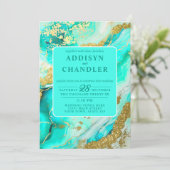 ETHERISCHE ELEGANTIE TURQUOISE GEODE-GEÏNSPIREERDE KAART (Staand voorkant)