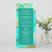 ETHERISCHE ELEGANTIE TURQUOISE GEODE-GEÏNSPIREERDE PROGRAMMAKAART (Staand voorkant)