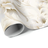 Etherische elegantie: witte en ivoren bruiloft blo cadeaupapier (Rol Hoek)