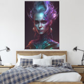 Etherische Enigma: een fantasma iriserende vrouw Canvas Afdruk (Insitu (Slaapkamer))