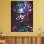 Etherische Enigma: een fantasma iriserende vrouw Canvas Afdruk (Insitu (Woonkamer))