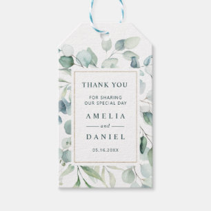 Etherische Eucalyptus Goud Groen Bruiloft Dank u Cadeaulabel