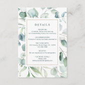 Etherische Eucalyptus Goud Groen Bruiloft Details Informatiekaartje (Voorkant)