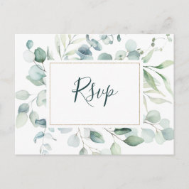 Etherische Eucalyptus Goud Groen Bruiloft RSVP Briefkaart