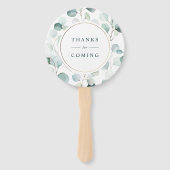 Etherische Eucalyptus Goud Lijst Groen Bruiloft Handwaaier (Achterkant)