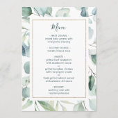Etherische Eucalyptus Goud Lijst Groen Bruiloft Menu (Voorkant)