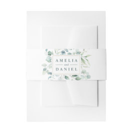 Etherische Eucalyptus Goud Lijst Groen Bruiloft Uitnodigingen Wikkel