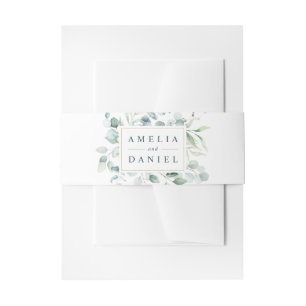 Etherische Eucalyptus Goud Lijst Groen Bruiloft Uitnodigingen Wikkel