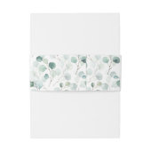 Etherische Eucalyptus Goud Lijst Groen Bruiloft Uitnodigingen Wikkel (Achterkant Voorbeeld)