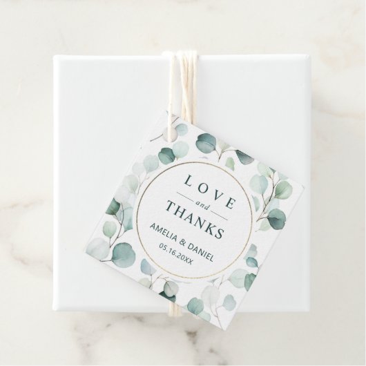 Etherische Eucalyptus groen bruiloft dank u Bedankjes Labels (In situ)