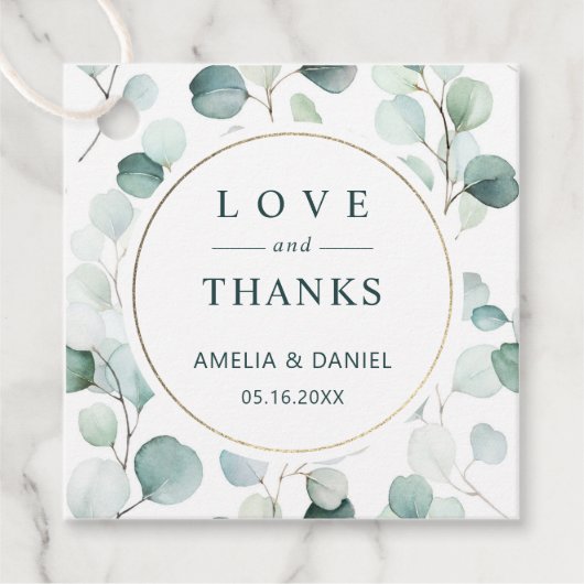 Etherische Eucalyptus groen bruiloft dank u Bedankjes Labels (Voorkant)