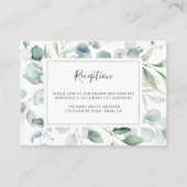 Etherische Eucalyptus groen bruiloft receptie Informatiekaartje (Voorkant)