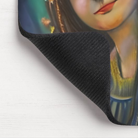 Etherische Fairy Meisje en Gouden Vlinder Muismat (Hoek)