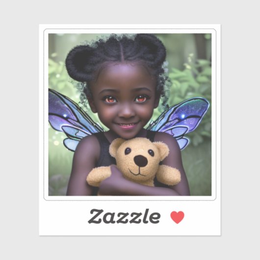 Etherische Fairy Meisje en Teddy Beer Sticker (Vel)