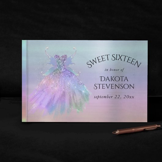 Etherische Fairy Wing Gown | Rainbow Pastel Sheen Gastenboek