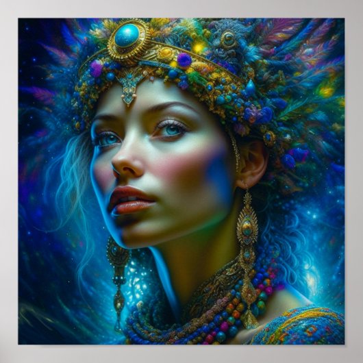 Etherische Fantasy Art Princess Warrior Mooi Poster (Voorkant)