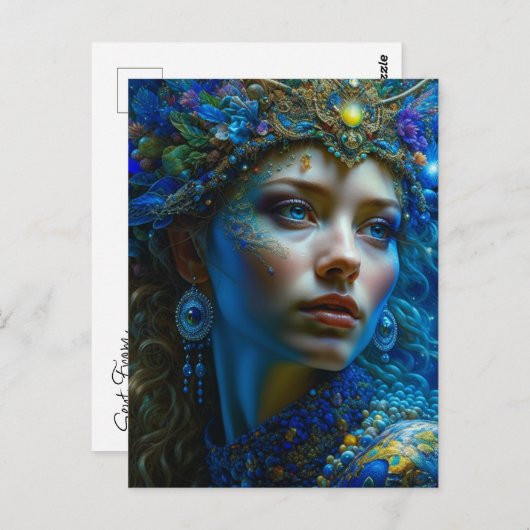 Etherische Fantasy Art Prinses Warrior Mystiek Briefkaart (Voorkant / Achterkant)